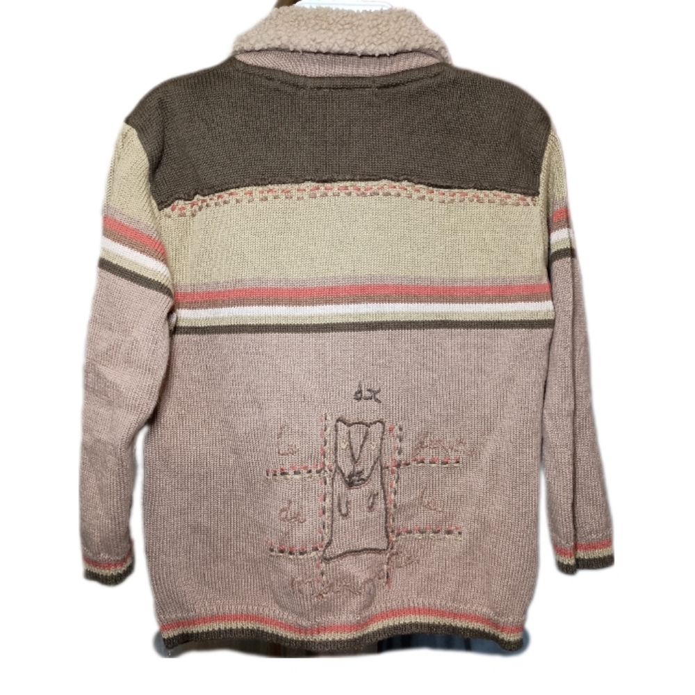 Deux par Deux Boys Sherpa Collar Zip Sweater Size 4 EUC Fall Jacket - Picture 3 of 10